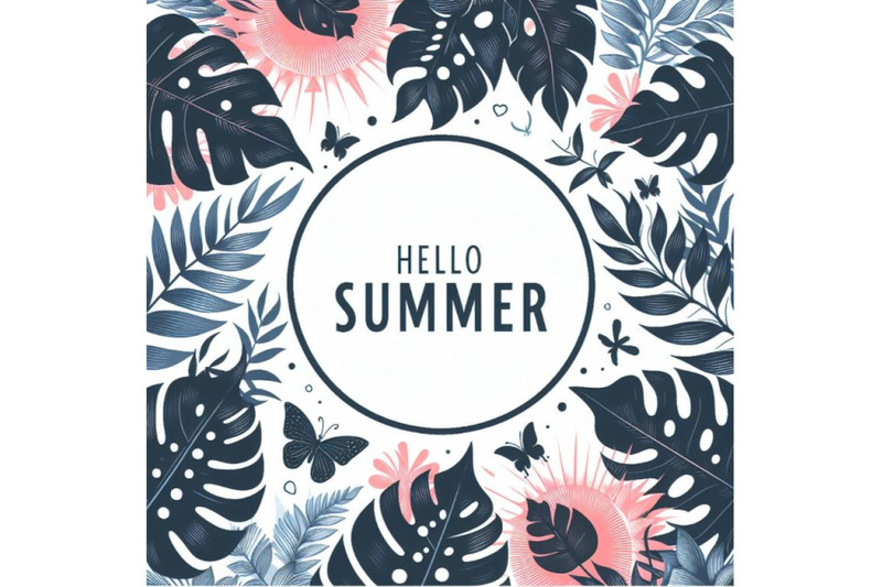 a-bundle-of-hello-summer-tropical-leaves-frame-vector-card-template