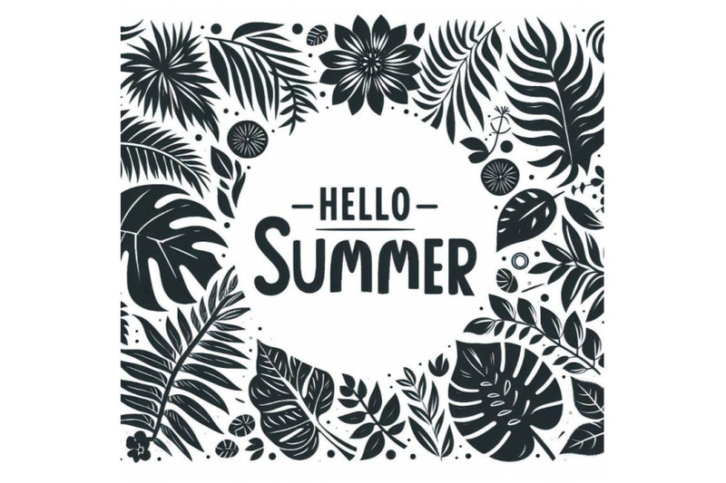 a-bundle-of-hello-summer-tropical-leaves-frame-vector-card-template