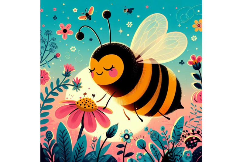 a-bundle-of-an-a-cute-bee-isolated