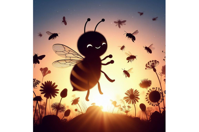 a-bundle-of-an-a-cute-bee-isolated