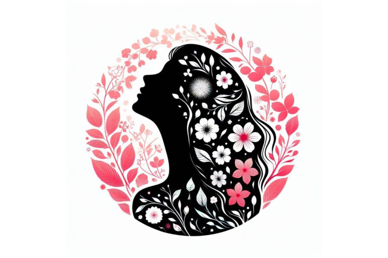 a-bundle-of-beautiful-spring-girl-silhouette-floral-woman-head-in-cir