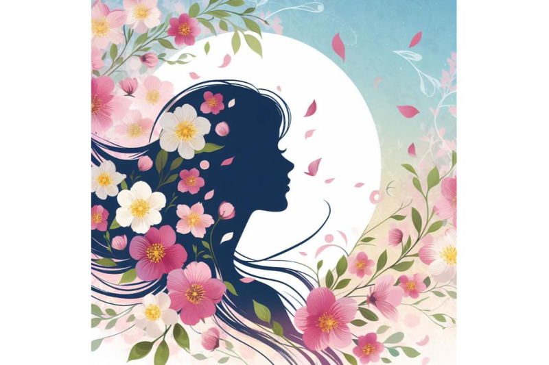 a-bundle-of-beautiful-spring-girl-silhouette-floral-woman-head-in-cir