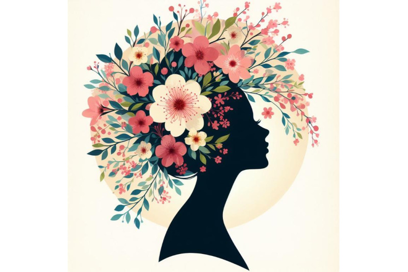 a-bundle-of-beautiful-spring-girl-silhouette-floral-woman-head-in-cir