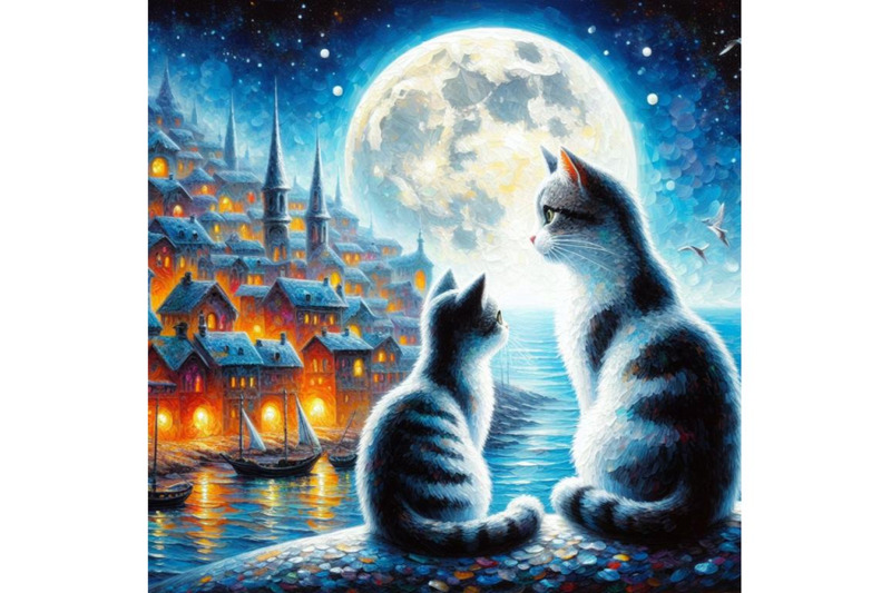 bundle-of-couple-of-cats-watching-the-moonlight