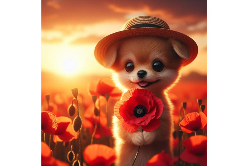 a-bundle-of-cute-dog-holding-a-red-poppy