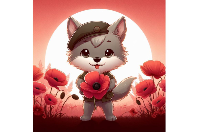 a-bundle-of-cute-wolf-holding-a-red-poppy