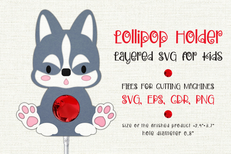 husky-dog-lollipop-holder-paper-craft-template