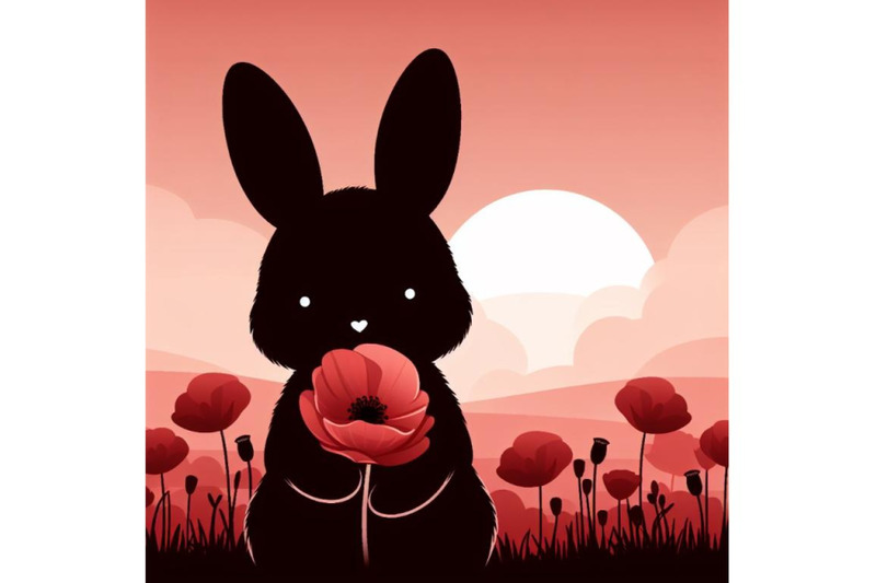 a-bundle-of-cute-bunny-holding-a-red-poppy