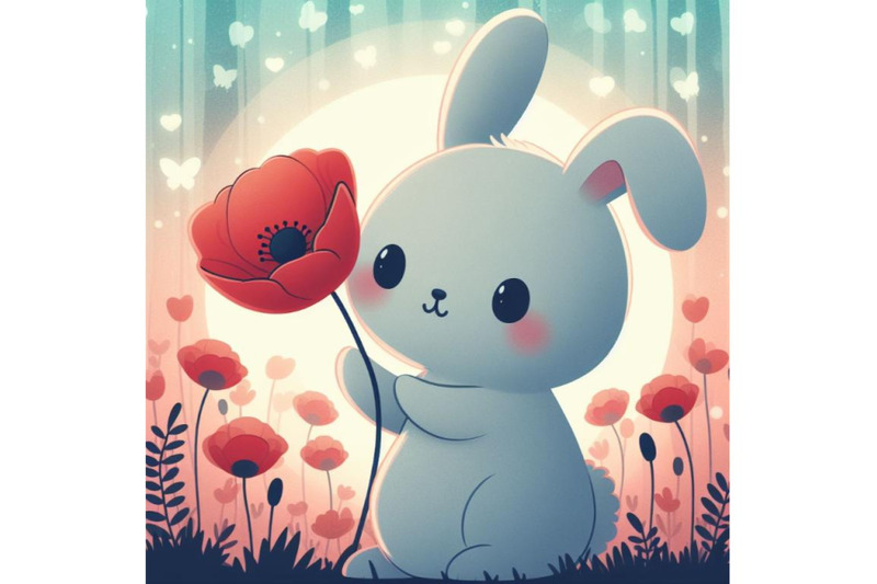 a-bundle-of-cute-bunny-holding-a-red-poppy