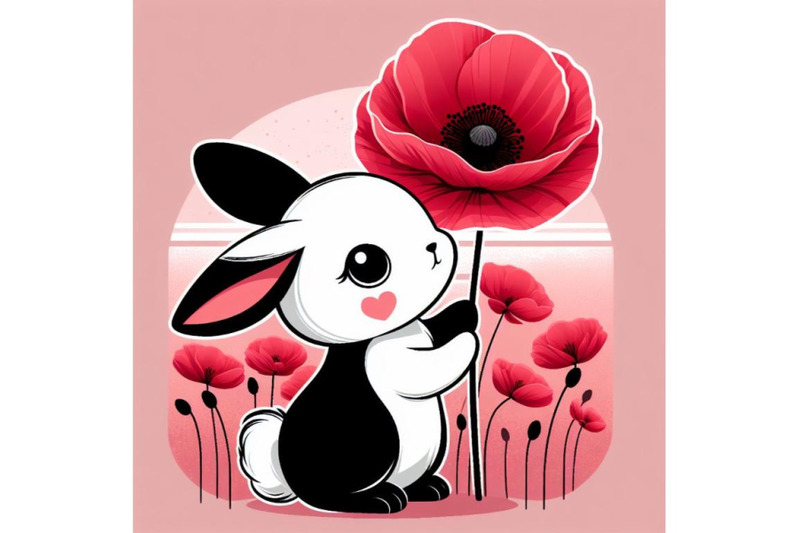 a-bundle-of-cute-bunny-holding-a-red-poppy