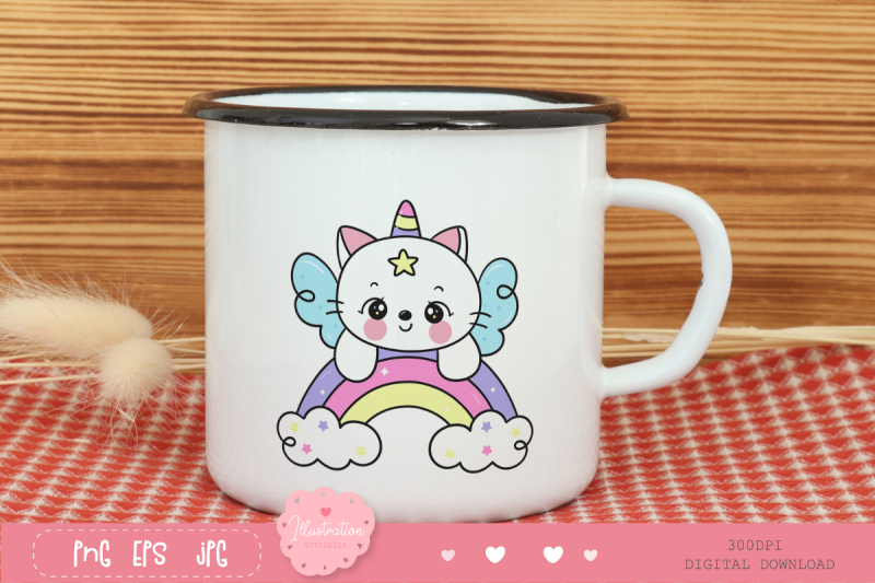 unicorn-cat-on-rainbow-kawaii-cliparts-kitten-sweet-dream