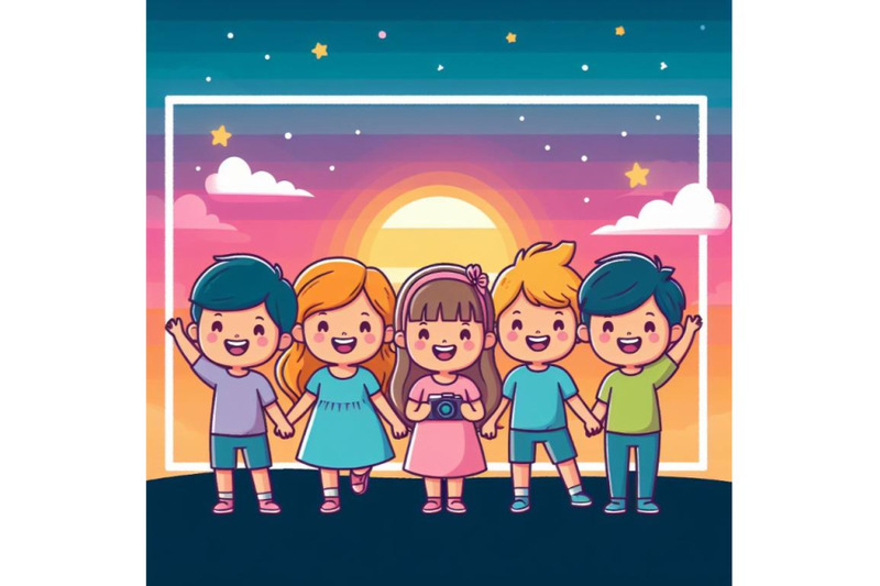 a-bundle-of-small-and-smile-colorful-kids-with-frame