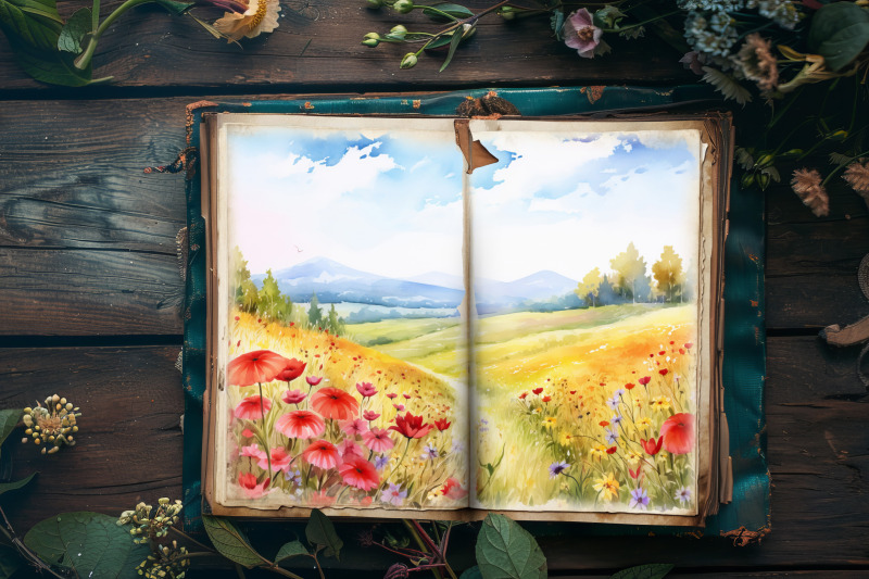 summer-meadow-junk-journal-pages