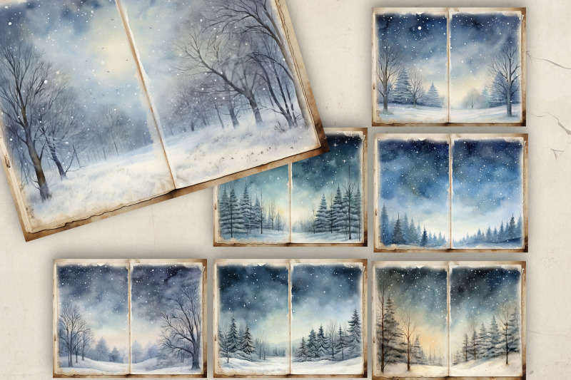 winters-night-junk-journal-pages