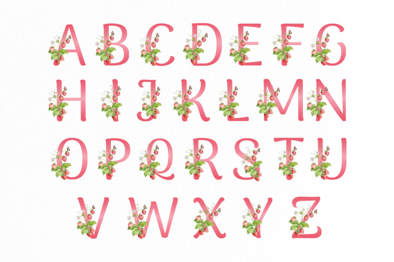 watercolor-strawberry-alphabet-clipart