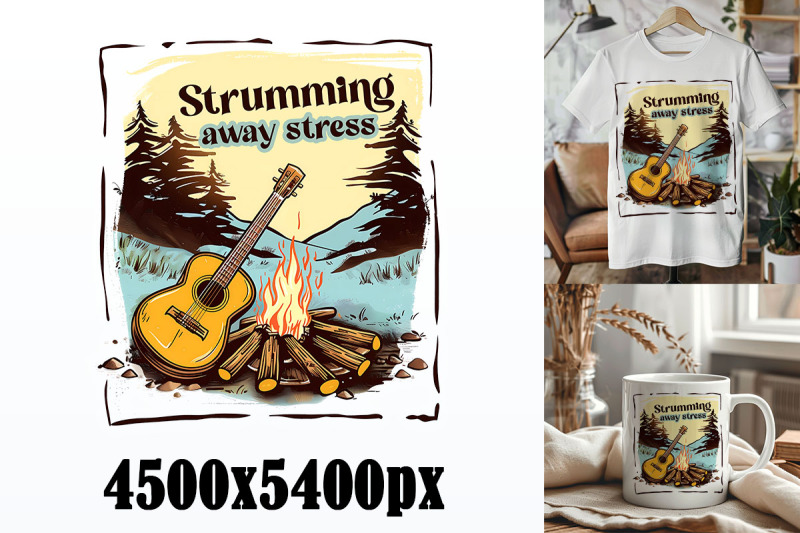 strumming-away-stress-by-the-fire