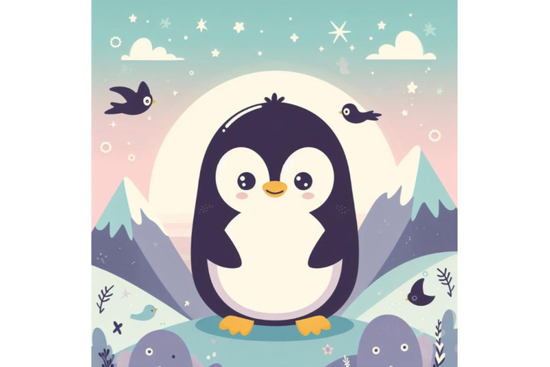 a-bundle-of-a-cute-cartoon-penguin