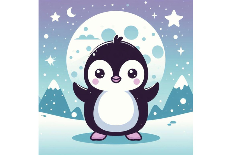 a-bundle-of-a-cute-cartoon-penguin