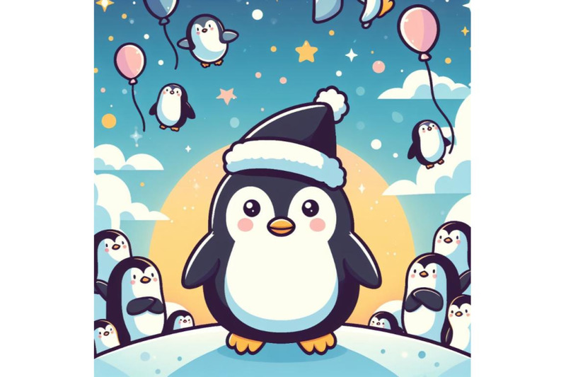 a-bundle-of-a-cute-cartoon-penguin