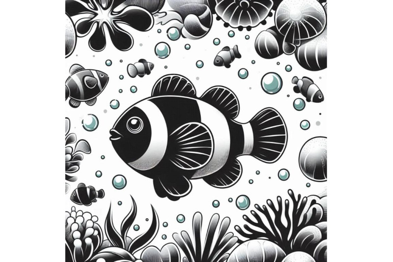 a-bundle-of-cute-clown-fish-cartoon