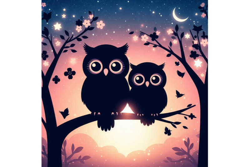 a-bundle-of-cute-owl-couple-sitting-on-tree-branch