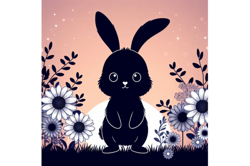 a-bundle-of-cute-rabbit-standing-in-a-flower-garden