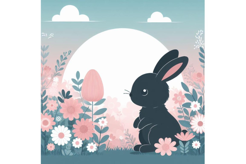 a-bundle-of-cute-rabbit-standing-in-a-flower-garden