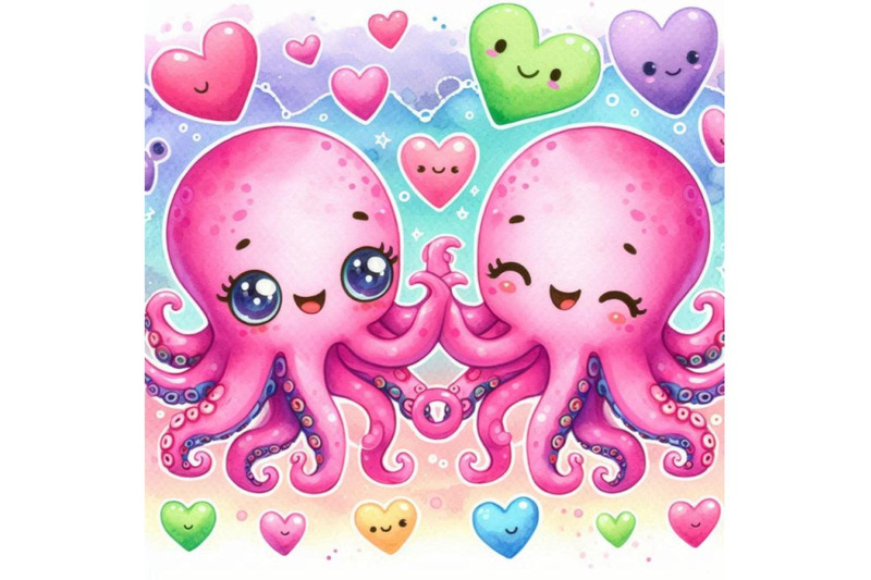 a-bundle-of-watercolor-kawaii-very-a-cute-octopus-loved-colorful-backg