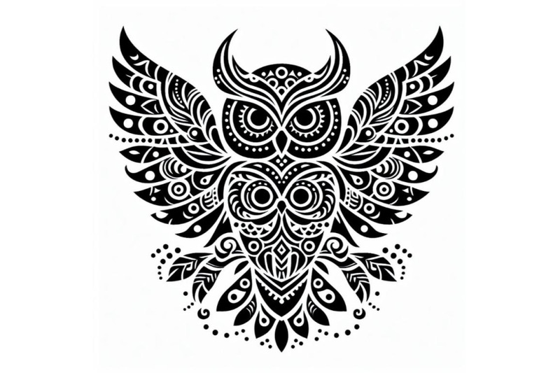 a-bundle-of-decorative-owls-tribal-decoration-of-wild-birds