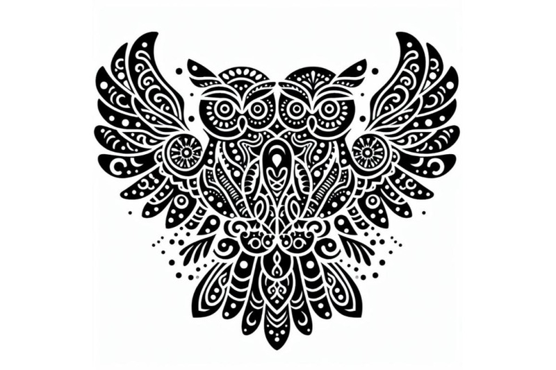 a-bundle-of-decorative-owls-tribal-decoration-of-wild-birds