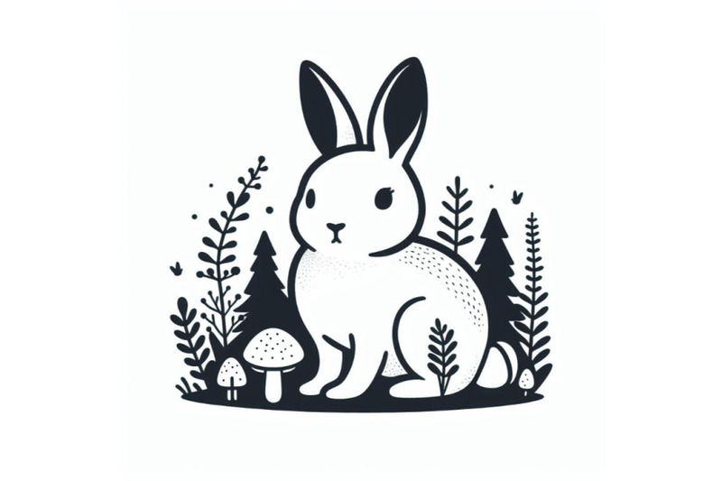 bundle-of-cute-rabbit-woodland-animal