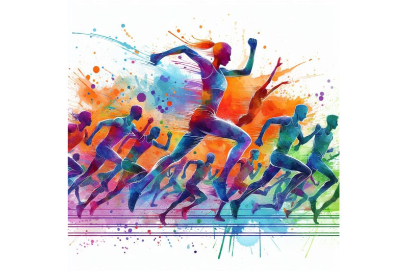 a-bundle-of-watercolor-running-athletes-vector-symbol-sport-and-compe