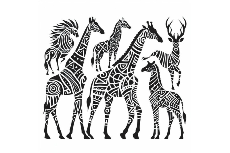 bundle-of-animal-tribal-giraffe