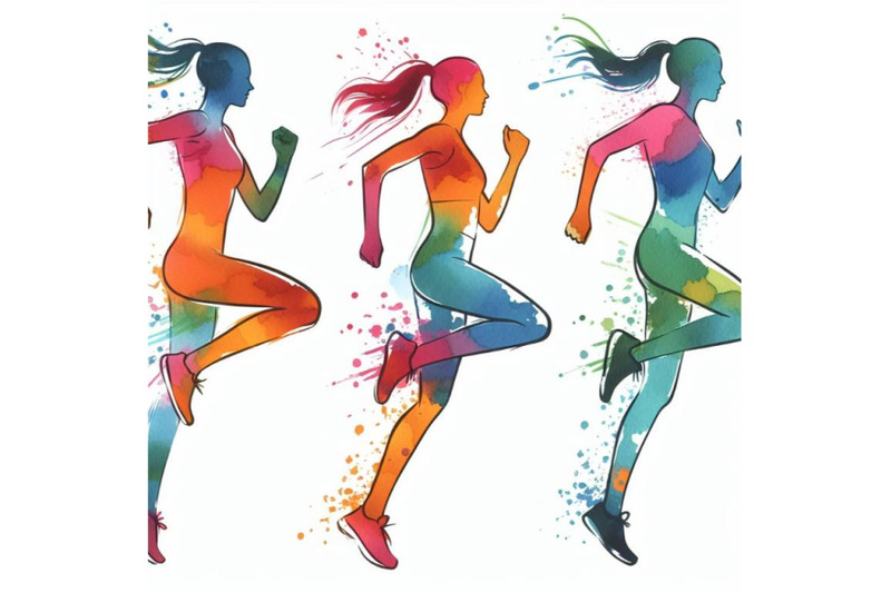 a-bundle-of-watercolor-running-people-in-motion-simple-symbol-of-run