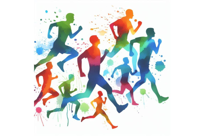 a-bundle-of-watercolor-running-people-in-motion-simple-symbol-of-run