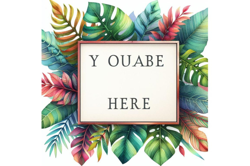 a-bundle-of-watercolor-sign-with-text-space-of-tropical-leaves-color