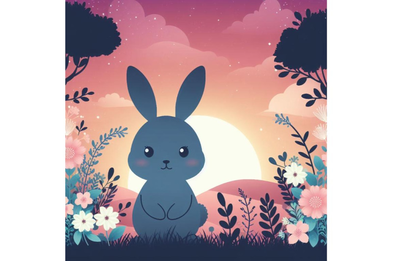 a-bundle-of-cute-rabbit-standing-in-a-flower-garden