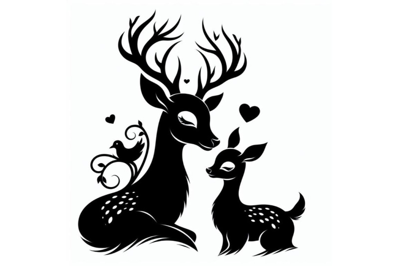 bundle-of-mother-and-baby-deer-love-family