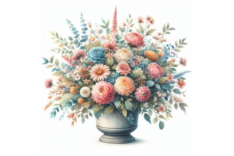 bundle-of-bouquets-of-flowers-in-pot