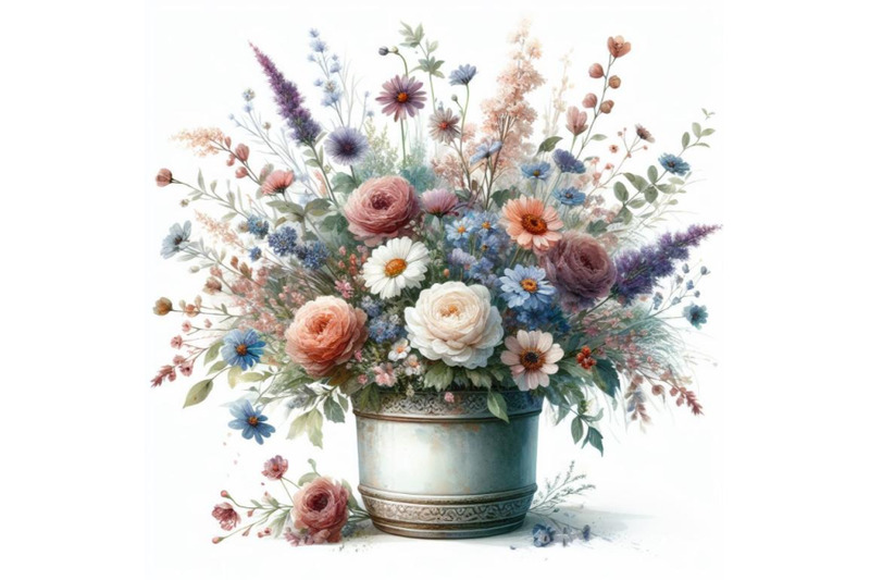 bundle-of-bouquets-of-flowers-in-pot