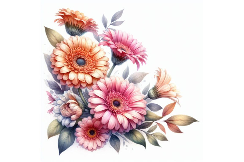 bundle-of-gerbera-daisy-flower-greeting-card-background-for-mother-or