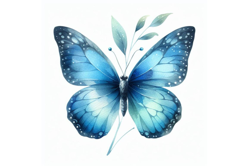 bundle-of-blue-butterfly-on-a-white-background