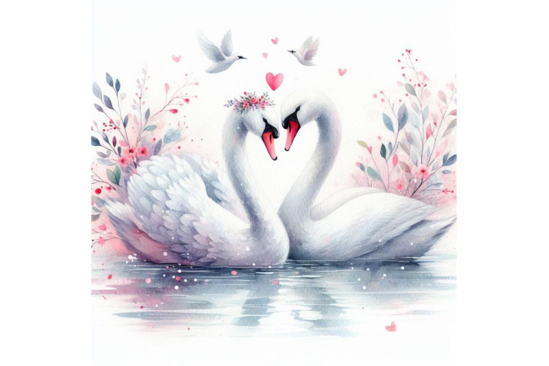 bundle-of-art-romantic-swan-couple-art-love-couple-of-swans