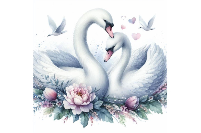 bundle-of-art-romantic-swan-couple-art-love-couple-of-swans