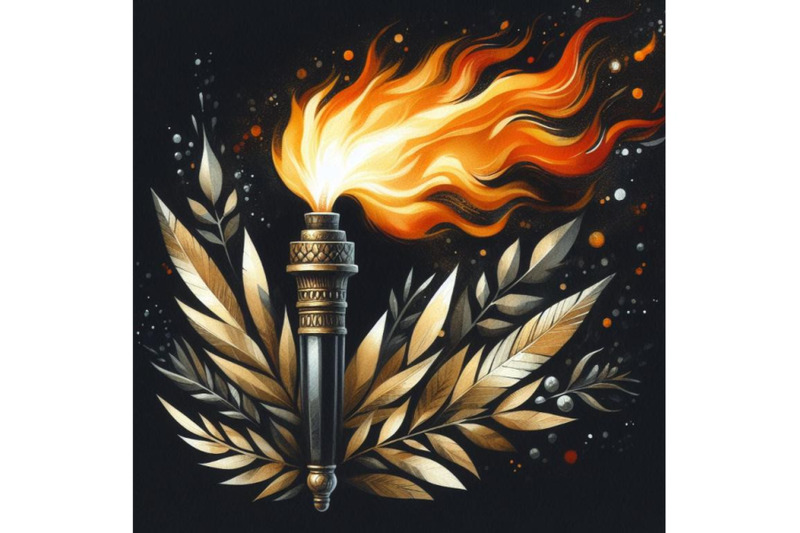 bundle-of-torch-with-flames-on-black-background