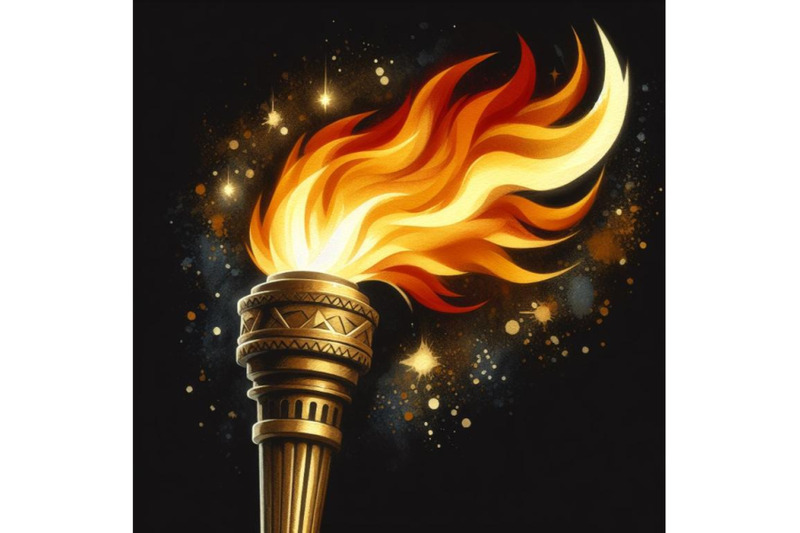 bundle-of-torch-with-flames-on-black-background