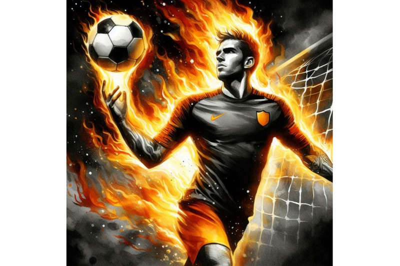 bundle-of-fire-soccer-player-fiery-football-player-with-a-fire-ball