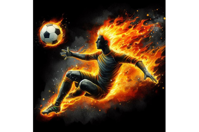 bundle-of-fire-soccer-player-fiery-football-player-with-a-fire-ball