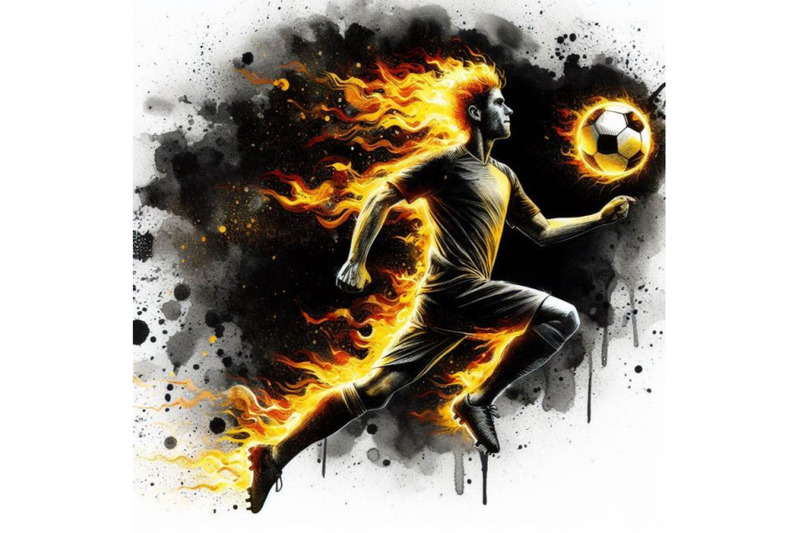 bundle-of-fire-soccer-player-fiery-football-player-with-a-fire-ball