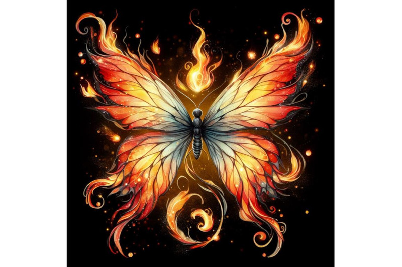 bundle-of-fairy-fire-butterfly-fairy-fiery-butterfly-on-a-black-backg